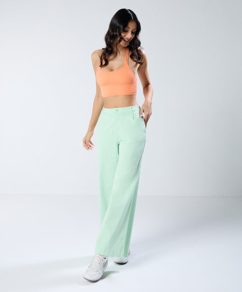 Green Pleated Pant (Short length)